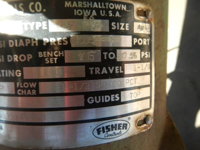 Fisher 2" 150 Rating, 316 Stainless Flanged Control Valve