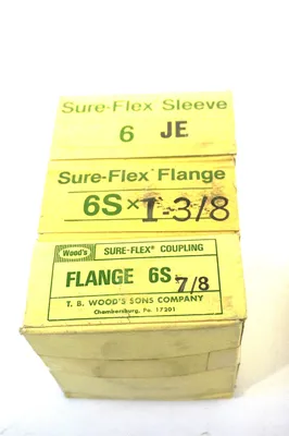 NEW WOODS 6S 7/8 COUPLING 6JE SLEEVE & 6SX1-3/8 FLANGE 6S78 6JE 6SX138