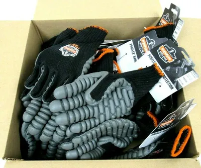NEW LOT OF 14 PAIRS ERGODYNE 9000 PROFLEX VIBRATION REDUCING GLOVES MEDIUM
