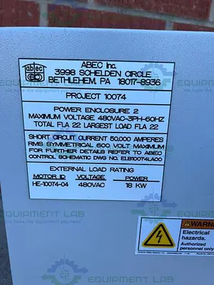 USED INDUSTRIAL CONTROL PANEL 1244250 STANDARD ENCLOSURE 9" X 15.5" X 16"