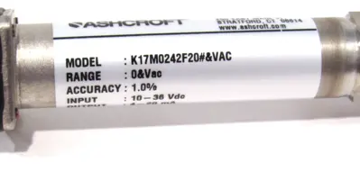 NEW ASHCROFT K1-7-M02-42-F2 TRANSDUCER K17MO242F20#&VAC