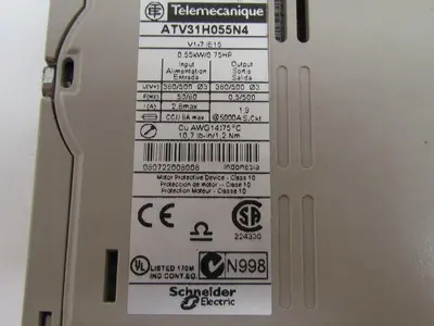 ATV31H055N4 Variable Speed Drive 0.75Hp 380/500V 3-Ph Altivar 31 10.7 Lb-In