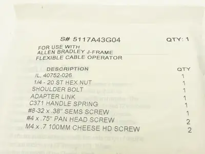 Allen Bradley PN-16014 J-Frame Circuit Breaker Disconnect Switch Handle Kit
