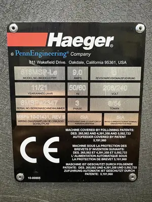 Used 2021 HAEGER 618MSP-LE Insertion Machines Ontario CA | Trader Machinery Inc #1300239
