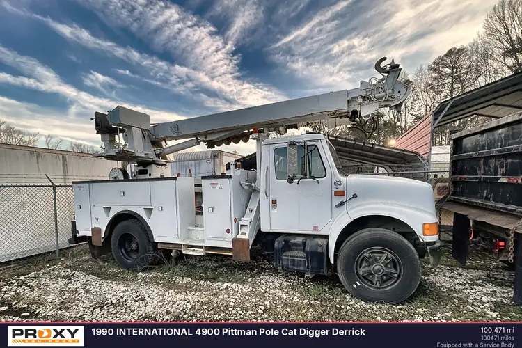 Used 1990 INTERNATIONAL 4900 PITTMAN POLE CAT DIGGER DERRICK Truck-Mounted Cranes Virginia US | Proxy Equipment #1378101