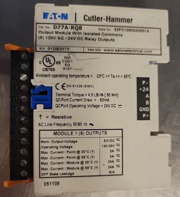 Eaton/Cutler-Hammer D77A-RQ8 Output Module (BIN 3.5.1)