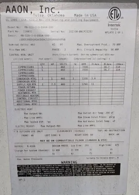 USED 2022 AAON RN-020-3-0-E60A-000