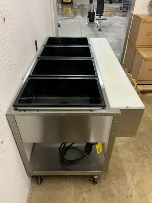 Used Vollrath Used 61" Vollrath Servewell 4 well Stainless Steel Steam Table 120V 2800W - TH1 Steam Tables (Food) Illinois US | Falcon Restaurant Supply #1374928