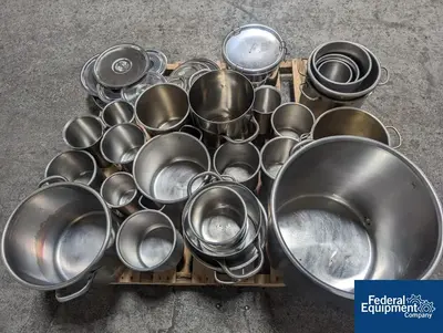 N/A Lot of Stainless Steel Pots