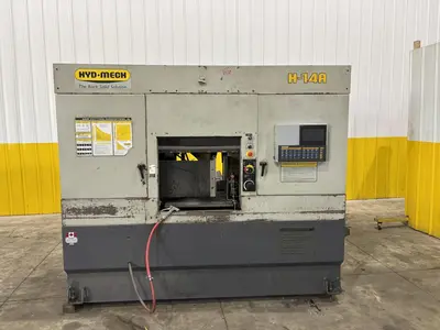 14" x 14" HYDMECH MODEL #H-14A AUTOMATIC HORIZONTAL BAND SAW WITH NESTING: STOCK #23623