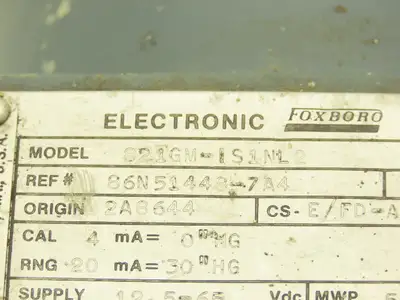 Foxboro 821GM-IS1NL2 Pressure Transmitter 12.5-65vdc 1/2" NPT