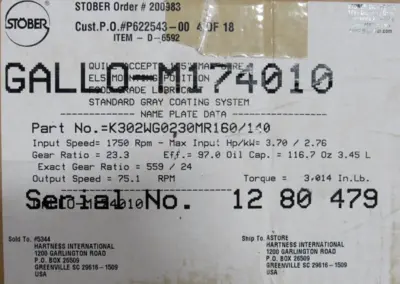 NEW STOBER K302WG0230MR160/140 GEAR REDUCER 23.3:1 3.70HP