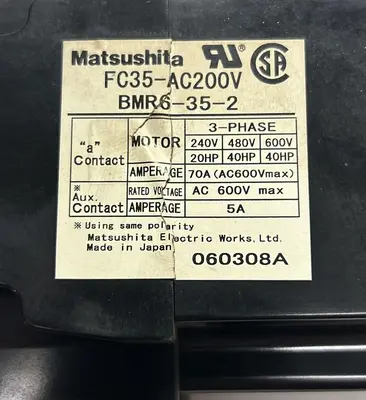Used MATSUSHITA ELECTRIC BMR6-35-2 Miscellaneous Equipment (Electrical & Power) Ohio US | Surplus Asset Holdings #1238630