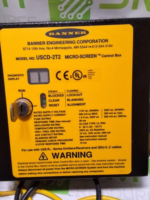 BANNER USCD-2T2 MICRO SCREEN CONTROL BOX WITH BANNER USR1624Y MIRCO SCREEN CURTAIN