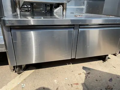 Used Falcon Restaurant Supply Used 53" Stainless Steel Equipment Stand with Drawers - SS234 Chef Bases Illinois US | Falcon Restaurant Supply #1376029