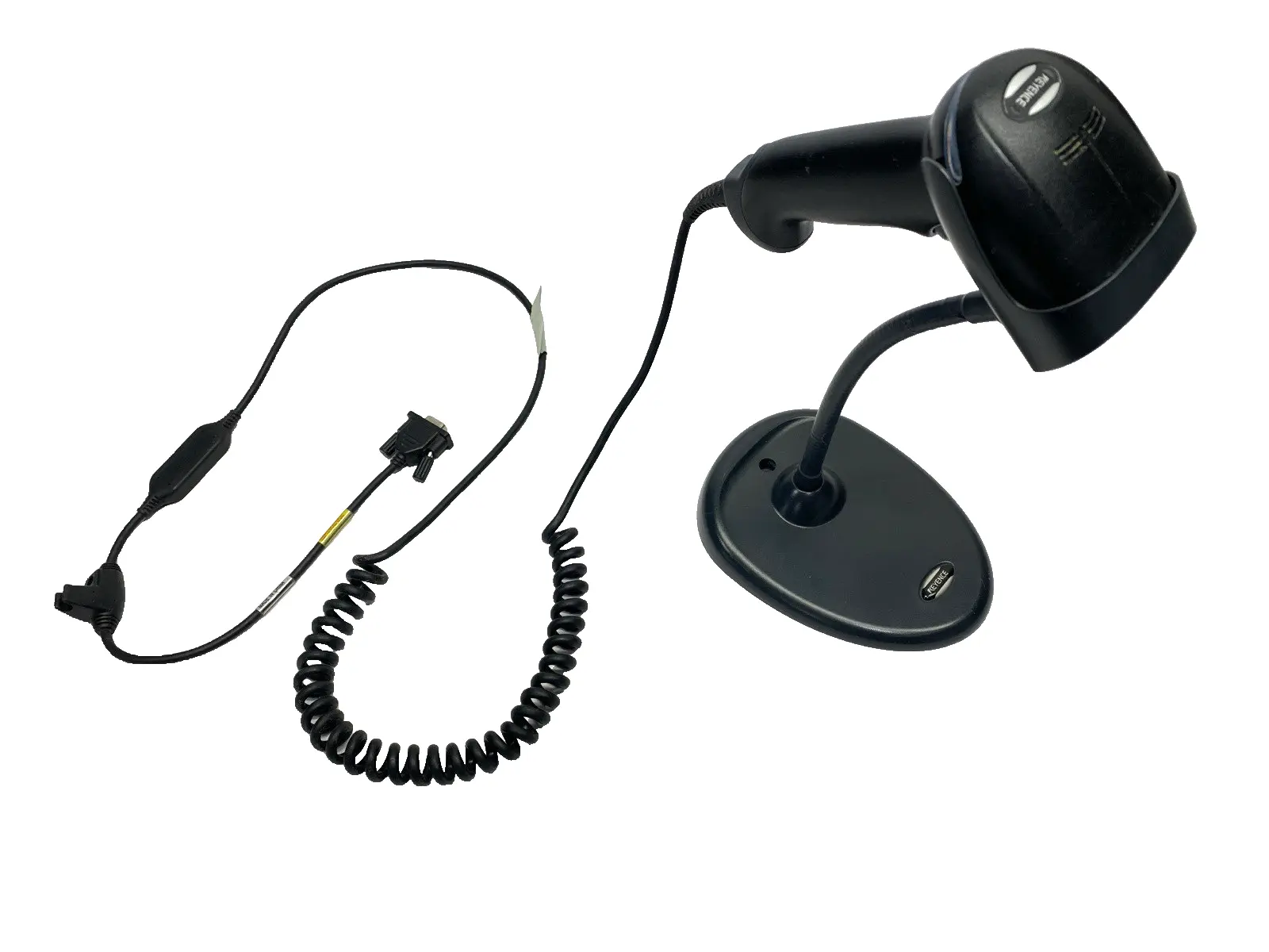Used KEYENCE Rev. H Handheld Barcode Reader w/ HR-1C3RC & Flexible Arm Stand Barcode Scanners Michigan US | Maverick Industrial Sales #1389799