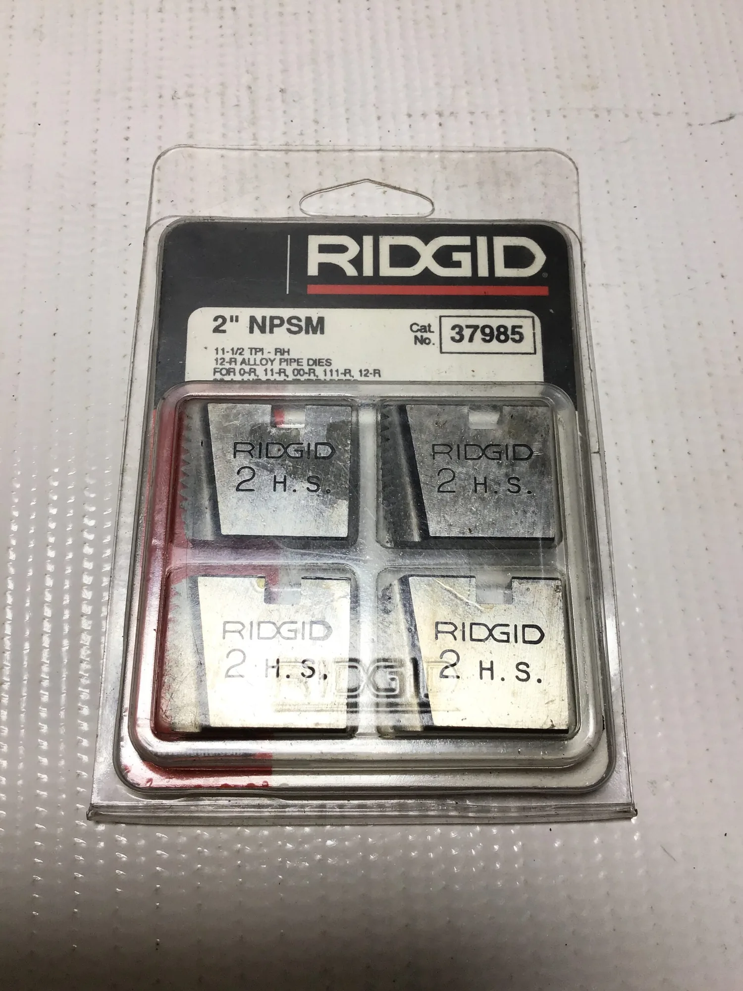 Ridgid 37985 Alloy Pipe Dies 2″NPSM 11-1/2TPI-RH for 0R/11R/00R/111R/12R/30A/31A Threaders