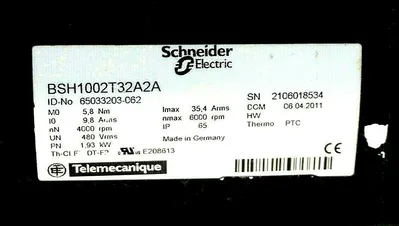 USED SCHNEIDER ELECTRIC BSH1002T32A2A SERVO MOTOR 65033203-062