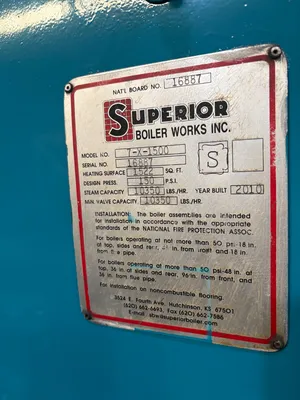 SUPERIOR BOILER WORKS 7-X-1500 Chillers, Boilers, and HVAC | ESS Industrial Equipment Sales (6)