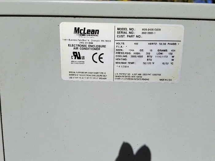 Used APW/MCLEAN _UNKNOWN_ Air Conditioning Equipment | ND Industrial Surplus #1226744