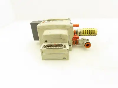 SMC VQC2100N-5 Pneumatic 3-Station Manifold 5/2 Solenoid Valves 24VDC