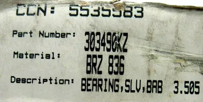 NEW FLOWSERVE 303490KZ BEARING SLEEVE 3.505 BRZ 836