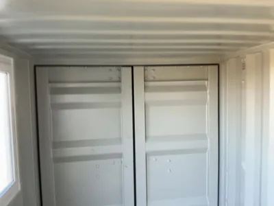 New 10’4” Job Site Storage Container, 10’4” x 6’ x 78-1/2” tall overall, Swing Doors on One End with...