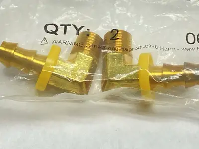 NEW DIXON PUSH-ON HOSE BARB ADAPTER ELBOW 3/8" NPT X 3/8" HOSE LOT OF 2