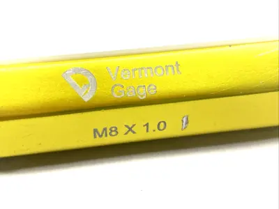 M8 X 1 THREAD GAGE | Vermont Gage M8 x 1.0 Internal Thread/Thread Plug Gage, Male/GO Only - Used