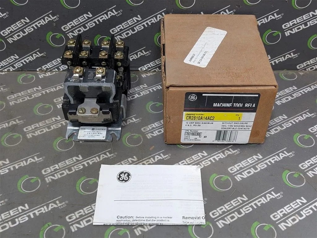 General Electric CR2810A14AC2 Machine Tool Relay 10A 4 Pole New NIB