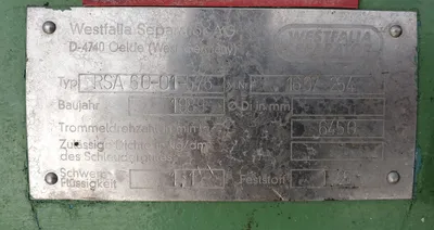 USED WESTFALIA RSA 60-01-576