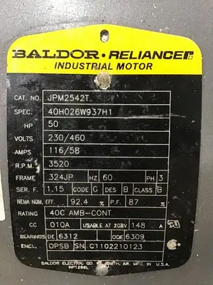USED BALDOR JPM2542T