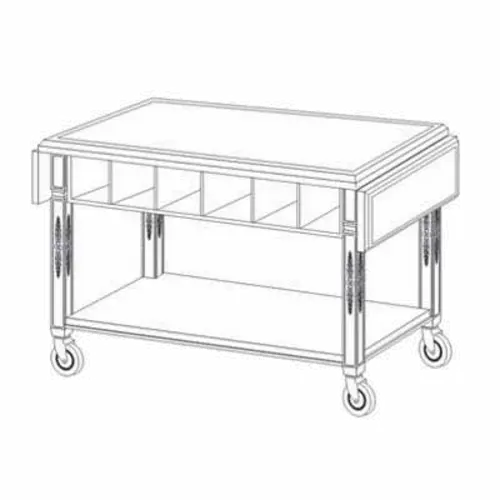 Forbes Industries 2 Level Service Cart w/ (6) Compartments & (2) Drop Leaves (5523)