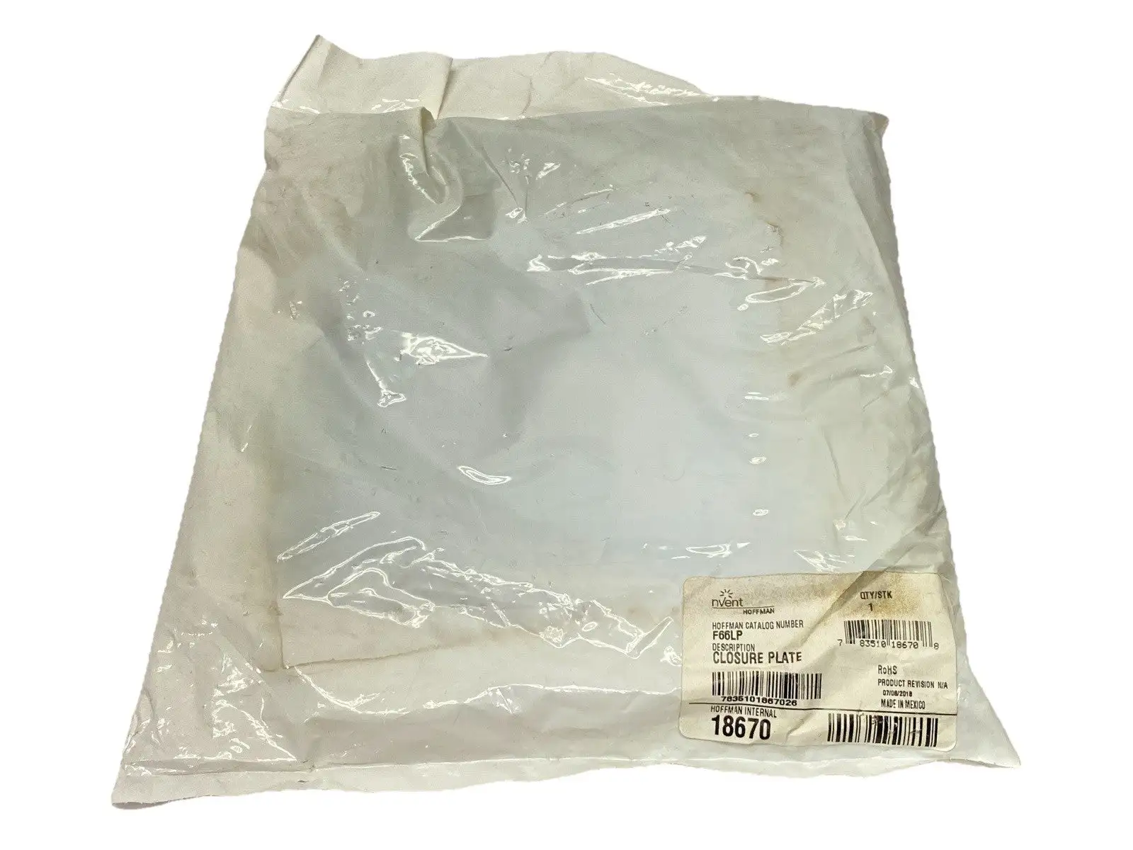 F66LP | Hoffman  Closure Plate Hinged-Cover Lay-In Wireway 6" x 6" Gray Steel - New