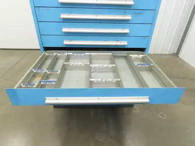 Nu-Era Modular Tool Storage Cabinet 10 Drawer 45x28x61" Stanley Vidmar Blue
