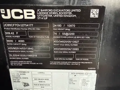 Used 2018 JCB 509-42 Telehandlers Utah US | Global Remarketing #1285960