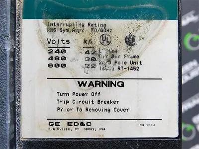 GE TKM836F000 Circuit Breaker 700A Trip 600V 800A Frame Very Worn See Pics Used