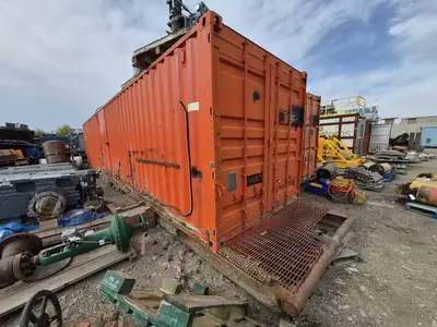 40 ft Insulated Shipping Container on a Skid w/ Shelving & Electrical - 24687