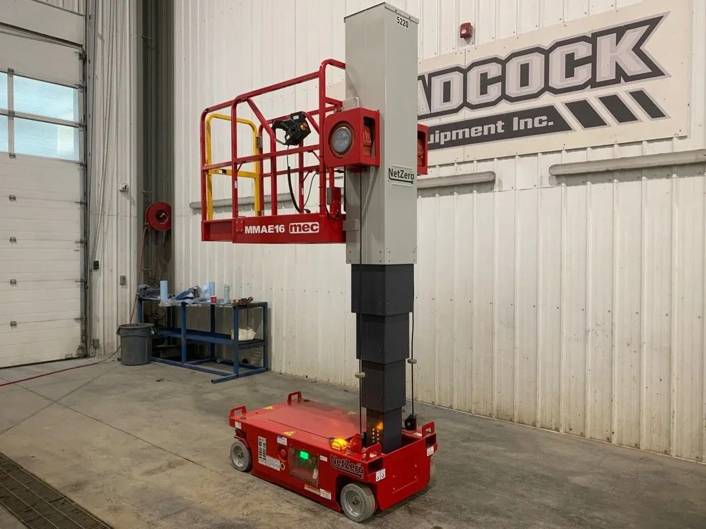 New | in-Stock 2026 MEC MMAE16 "ALL-ELECTRIC" VERTICAL MAST LIFT Scissor Lifters Alberta CA | Adcock Equipment #1417612