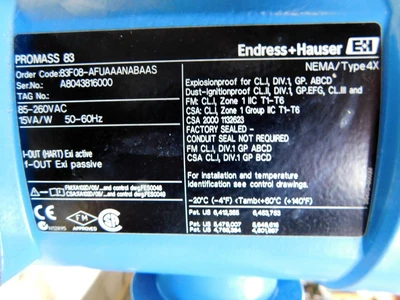 USED ENDRESS HAUSER PROMASS 83