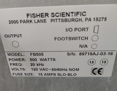 Used FISHER SCIENTIFIC _UNKNOWN_ Homogenizers California US | Biotech Equipment Sales #1464608