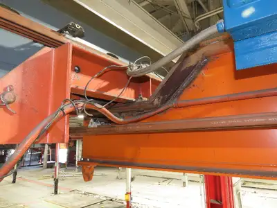 Cleveland Tramrail P&H 3 Ton Single Girder Underhung Bridge Crane 45' 10" Span