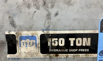150 TON CAPACITY OTC SLIDING BED HYDRAULIC H-FRAME PRESS: STOCK #23492