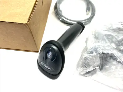 USED ZEBRA BARCODE SCANNER USB KIT, W/ STAND