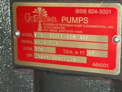 Used GUSHER PUMPS V2X210SLLCDMADP Pumps Ohio US | HGR 24 #1518127