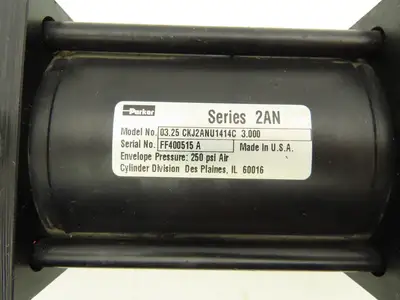 Parker Double Rod Pneumatic Air Cylinder 3.25" Bore 3" Stroke 16" Rod 250psi