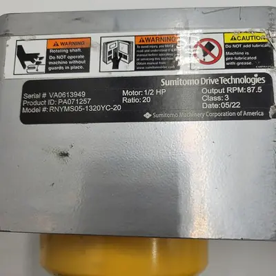 Used SUMITOMO SUMITOMO DRIVE MODEL RNYMS05-1320YC-20 & MOTOR 1/2 HP V-71M FRAME / TYPE: TC-FX Motors (misc) | ND Industrial Surplus #1219072