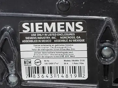 Used SIEMENS QP120 Switchgears British Columbia CA | Lenmark #240895