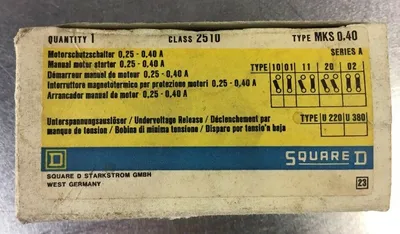 Square D Class 2510 Type MKS 0,40 Ser A Manual Starter 0.25-0.40A 4C
