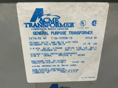 Used ACME TRANSFORMER T2A533281S Transformers Ohio US | HGR 24 #1489675